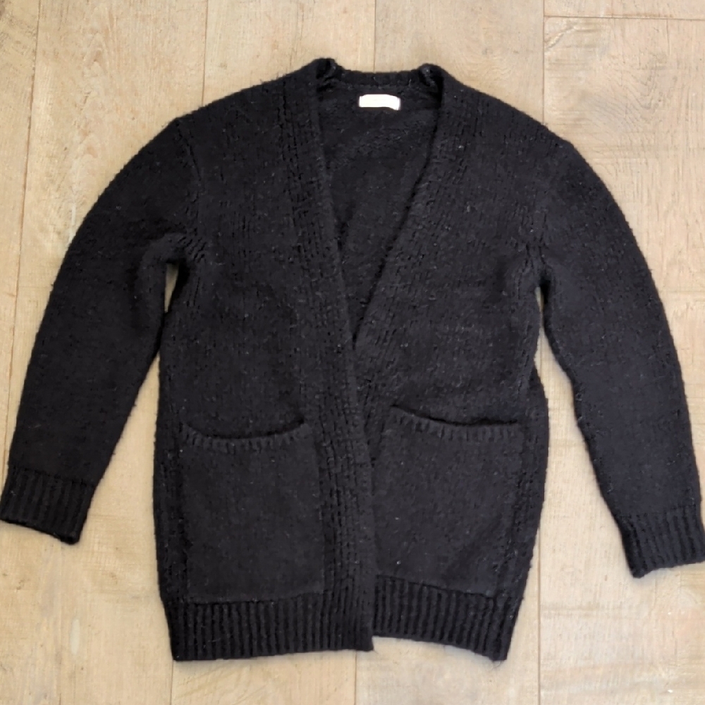OAK and FORT Oversized Comfy Heavy Knit Black Cardigan Size XS - Picture 2 of 7